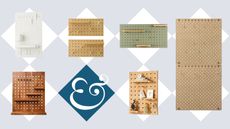 A collage of pegboards